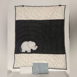 Boho elephant baby boy crib bedding 3 piece rare